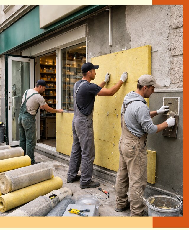 Утепление магазина в Тамбове от 4569 руб/м2 — цена, стены и снаружи | ТепломастерТмб