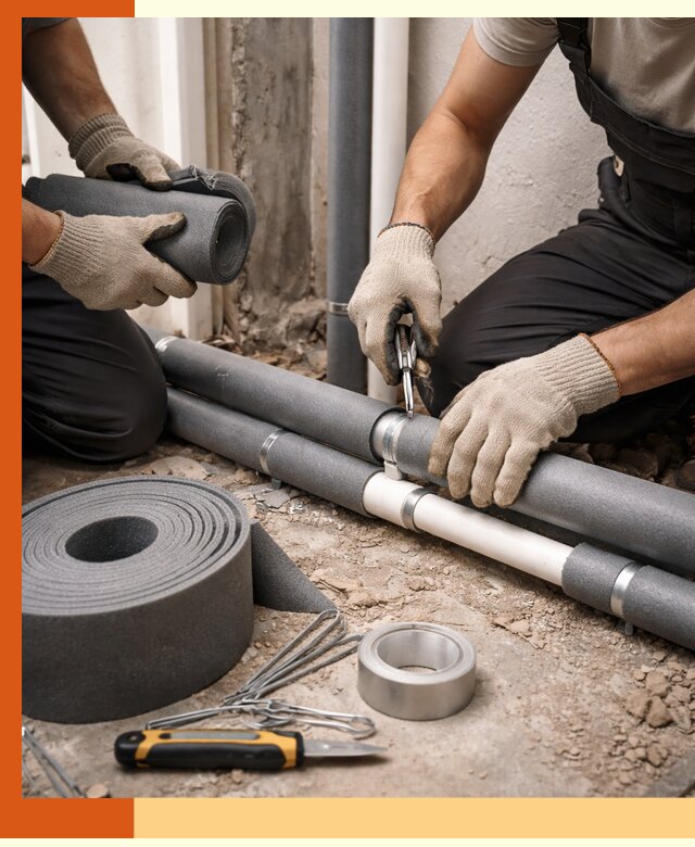 Утепление труб водоснабжения в Тамбове — монтаж и защита сети